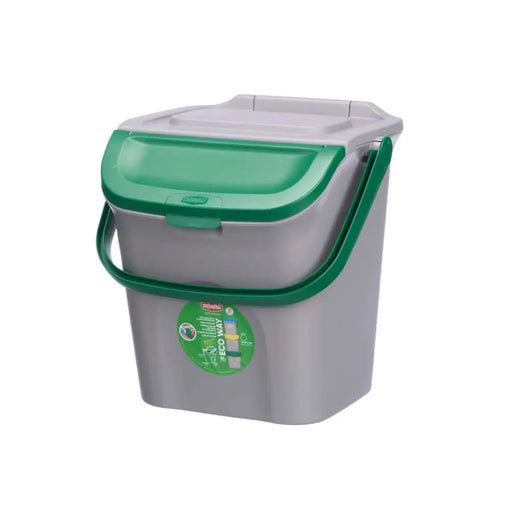 Waste bin Stefanplast ECOWAY Green Grey polypropylene 28 L Stackable (6 Units) - Почистване Прахосмукачки И