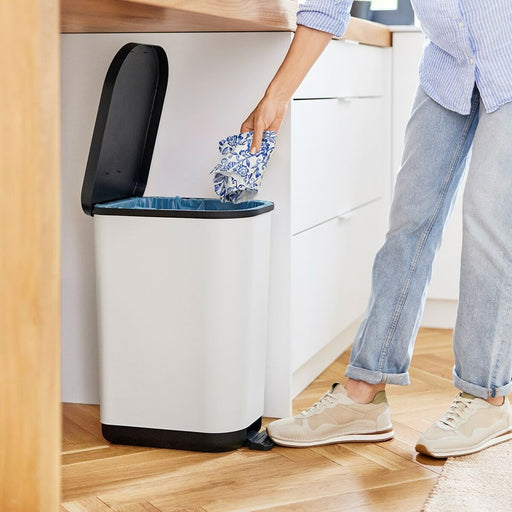 Waste bin with pedal Rotho Ribo White White Plastic 35 L - Други продукти за почистване<<<Почистване Прахосмукачки И