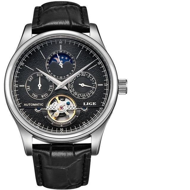 Waterproof male quartz watch LIGE 6826 moon phase - Men’s Watches