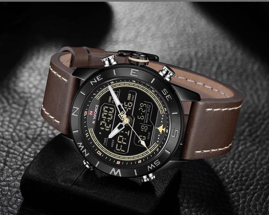Waterproof male quartz watch with dual display NAVIFORCE 9144 - Men’s Watches
