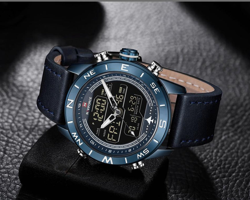 Waterproof male quartz watch with dual display NAVIFORCE 9144 - Men’s Watches
