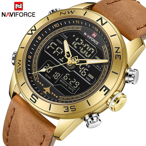 Waterproof male quartz watch with dual display NAVIFORCE 9144 - Men’s Watches