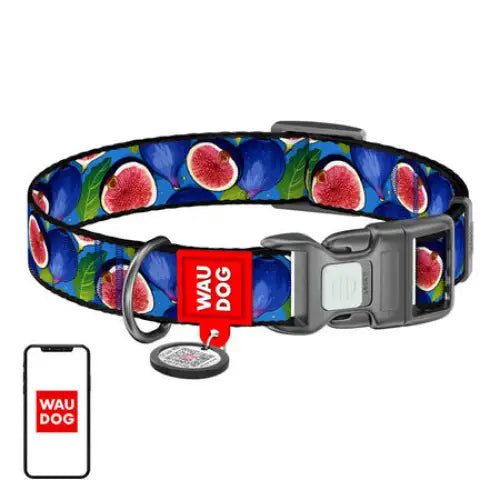 Waudog ’Fig’ nylon dog collar with QR code size M - Walking and transportation<<<Pets<<<InnproXML