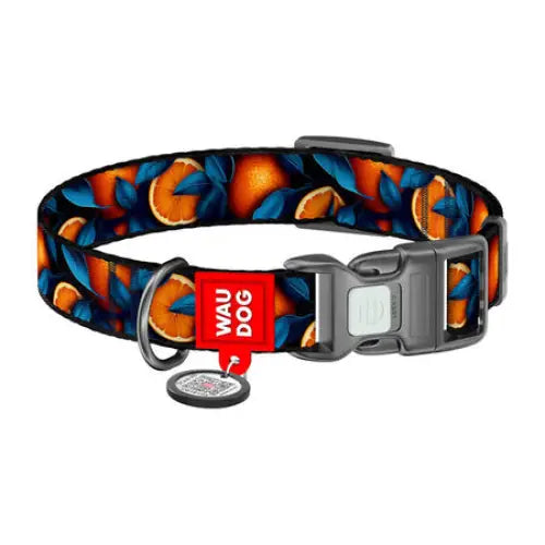 Waudog ’Oranges’ nylon dog collar with QR code size L - Walking and transportation<<<Pets<<<InnproXML