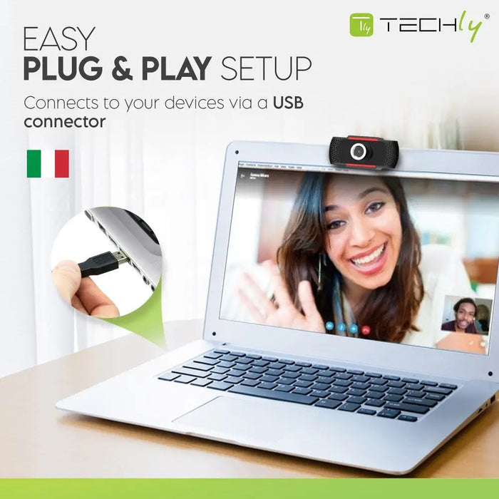 Webcam Techly 361438 Full HD (1) - WebcamsPER-KAM<<<Input / Output DevicesPER<<<ActionPL&&&WebcamsPER-KAM<<<Input