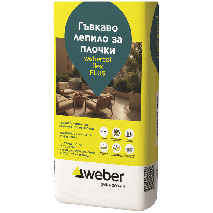 WEBER FLEXPLUS STRONG FLEX ADHESIVE FOR TILES