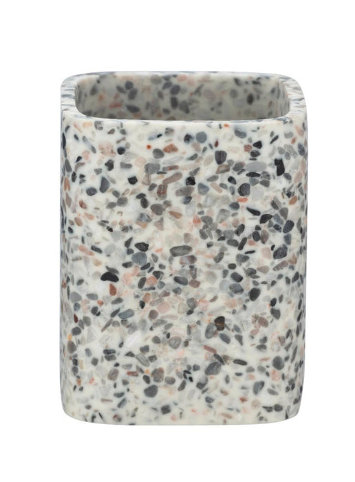 TOOTH BRUSH CUP TERRAZZO WHITE/GRAY