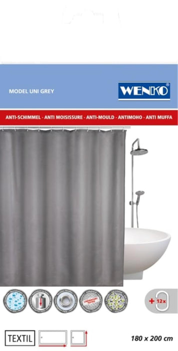 BATHROOM CURTAIN ANTI-BACTERIAL GRAY
