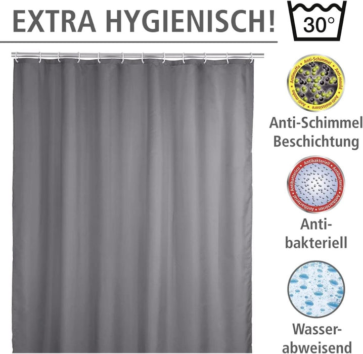 BATHROOM CURTAIN ANTI-BACTERIAL GRAY