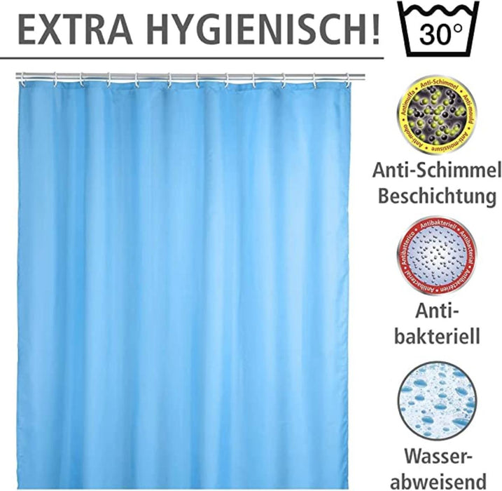 BATHROOM CURTAIN ANTI-BACTERIAL BLUE