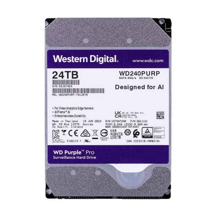 Western Digital Purple Pro WD240PURP internal hard drive 24 TB 7200 RPM 512 MB 3.5’’ Serial ATA III