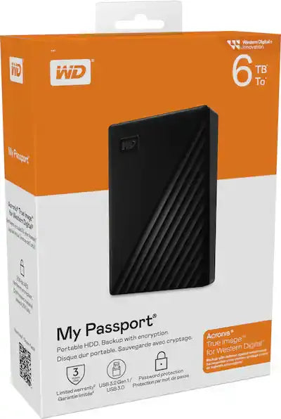 External hard drive Western Digital My Passport, 6TB, 2.5" black