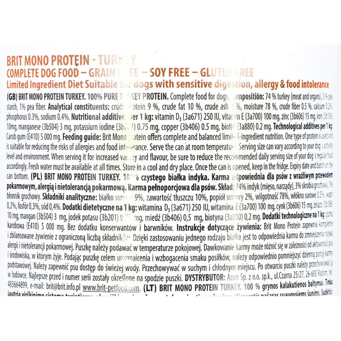 Wet food Brit Turkey 400 g - Хранене на домашни любимци<<<Домашни Животни<<<Дом Градина<<<BigBuy&&&Wet