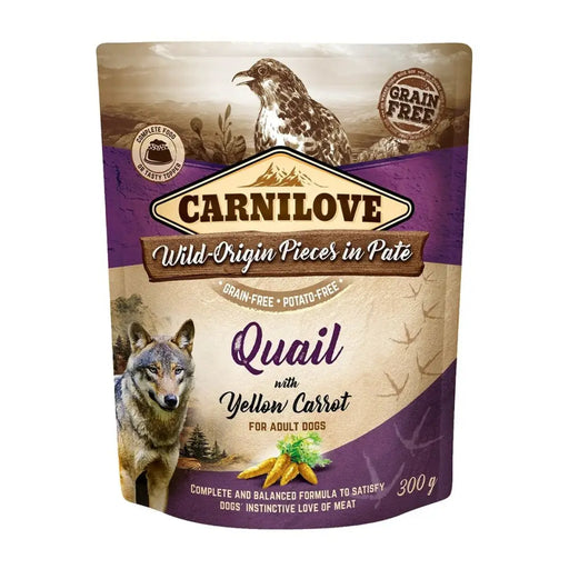 Wet food Carnilove Dog Pouch Quail & Yellow carrot 300 g - Хранене на домашни любимци<<<Домашни Животни<<<Дом