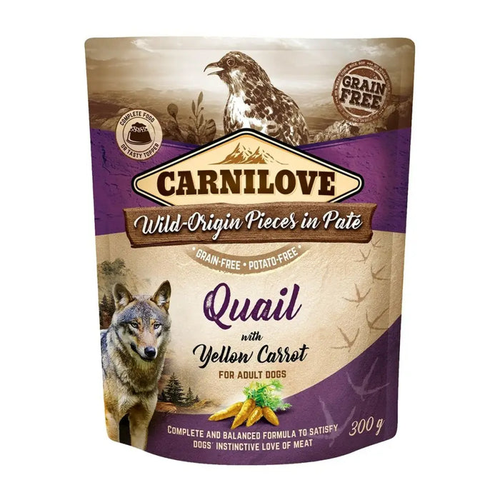Wet food Carnilove Dog Pouch Quail & Yellow carrot 300 g - Хранене на домашни любимци<<<Домашни Животни<<<Дом