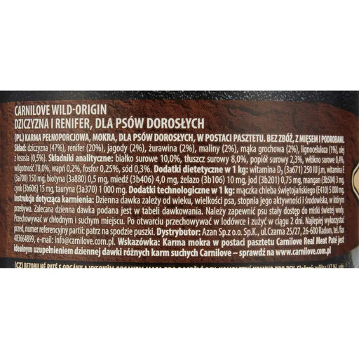 Wet food Carnilove Wild Wet Venison & Reindeer Deer Reindeer 400 g - Домашни Животни<<<Дом Градина<<<BigBuy&&&Хранене