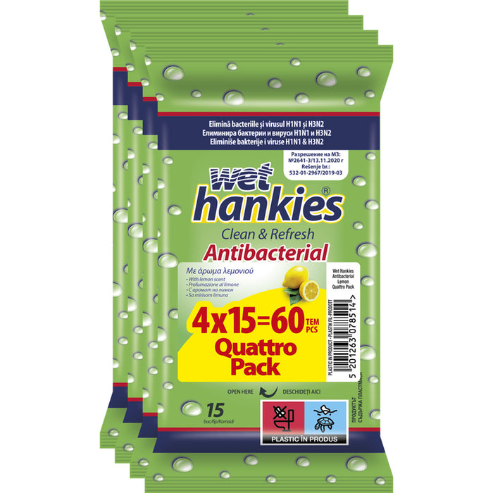 WET HANKIES LEMON 15 PCS 2+2