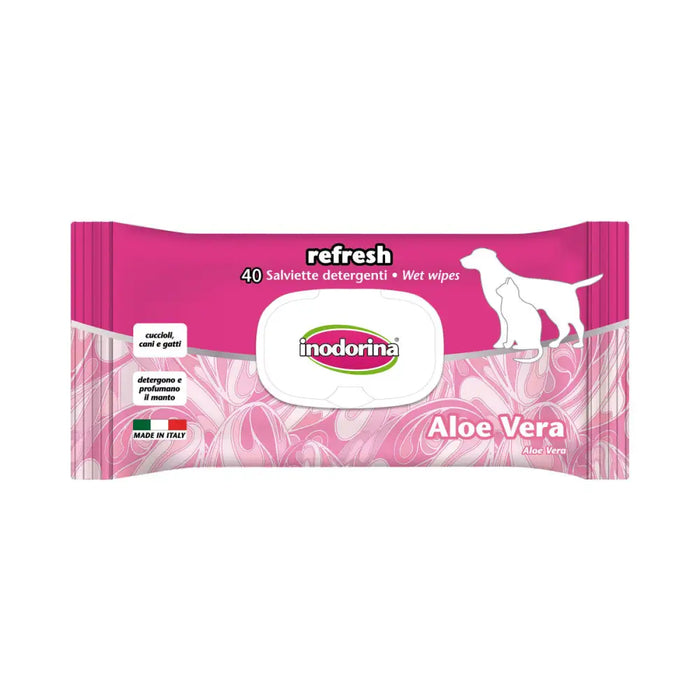 Wet Wipes for Pets Inodorina REFRESH Aloe Vera - Домашни Животни<<<Дом Градина<<<BigBuy&&&Здраве и хигиена<<<Домашни