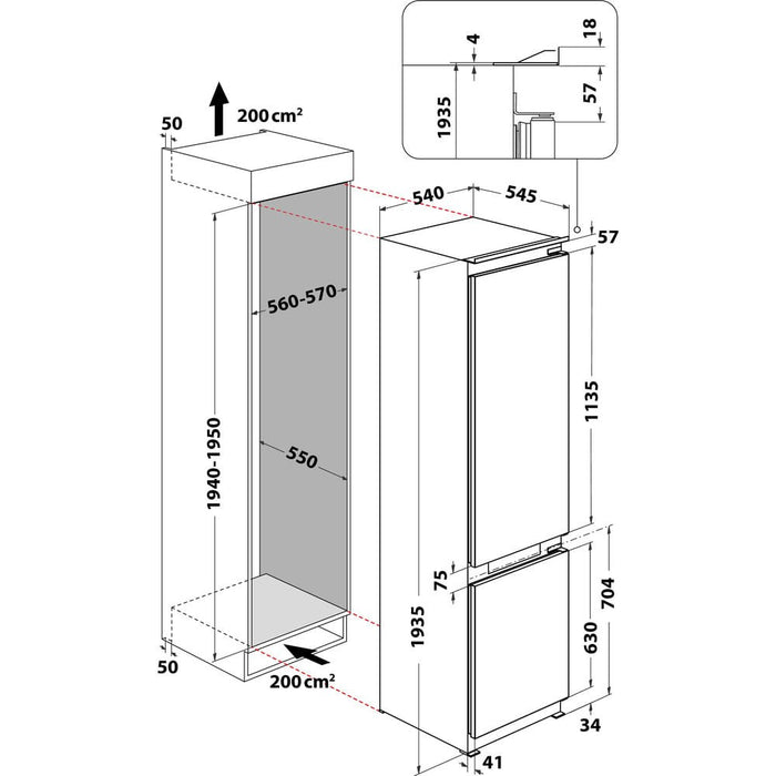 Whirlpool WHC20 T352 built-in refrigerator