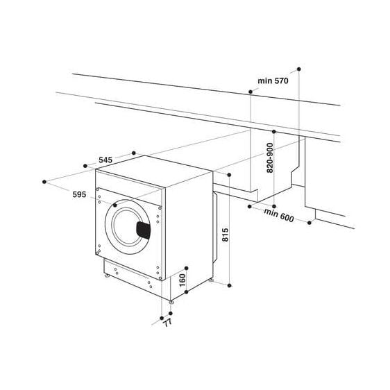 Washing machine with built-in dryer WHIRLPOOL BI WDWG 751482 EU, 7/5 kg, FreshCare+, 1400 rpm.