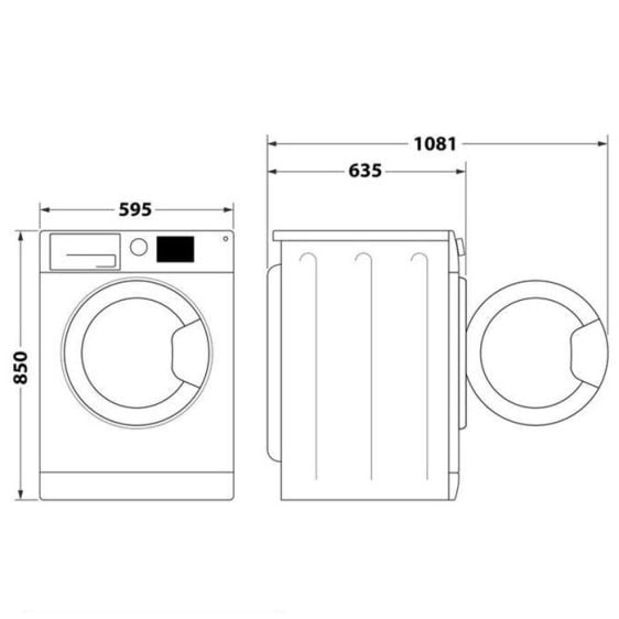 Washing machine with dryer WHIRLPOOL FFWDB 976258 SV EE, 9/7 kg, FreshCare+, 1600 rpm.