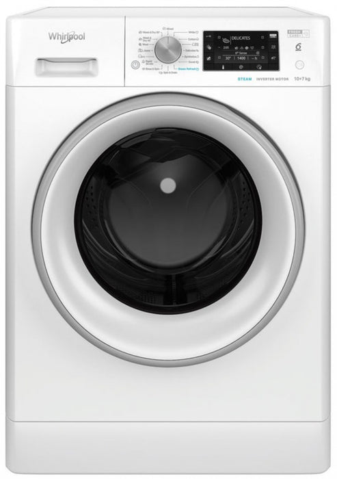 Washer dryer Whirlpool FFWDD 1076258 SV EE , 10.00 kg, 1600 rpm, 7 kg, E , White