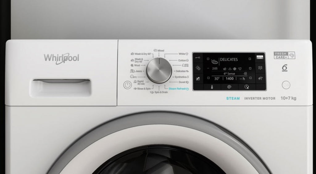 Washer dryer Whirlpool FFWDD 1076258 SV EE , 10.00 kg, 1600 rpm, 7 kg, E , White