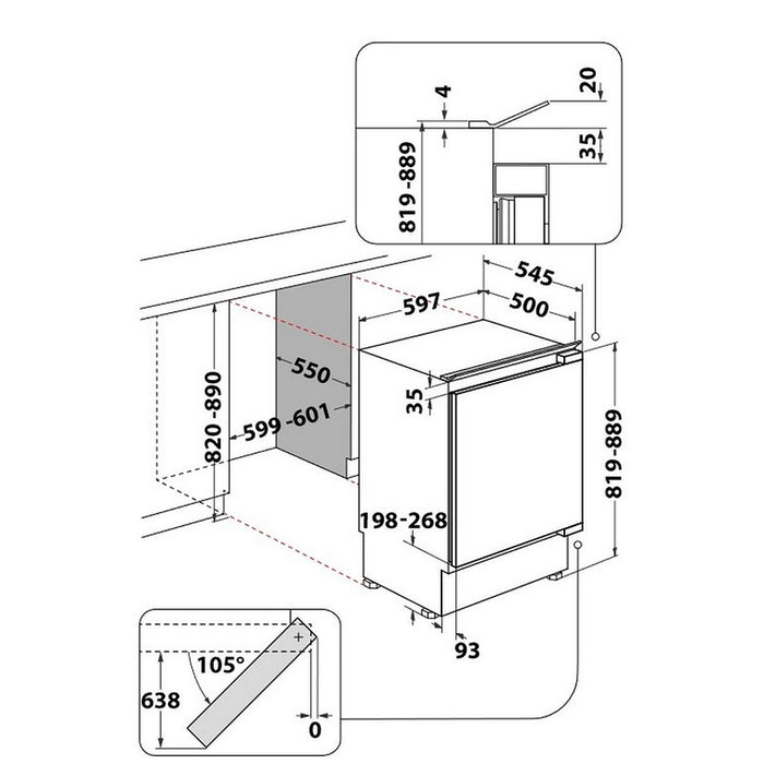 Built-in freezer WHIRLPOOL WBUFZ011