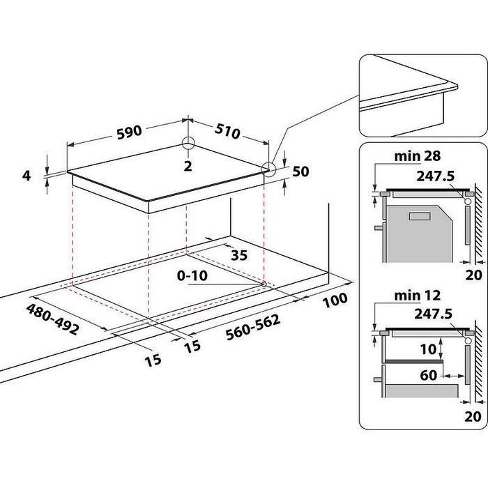 Built-in hob WHIRLPOOL WF S5060 CPBF