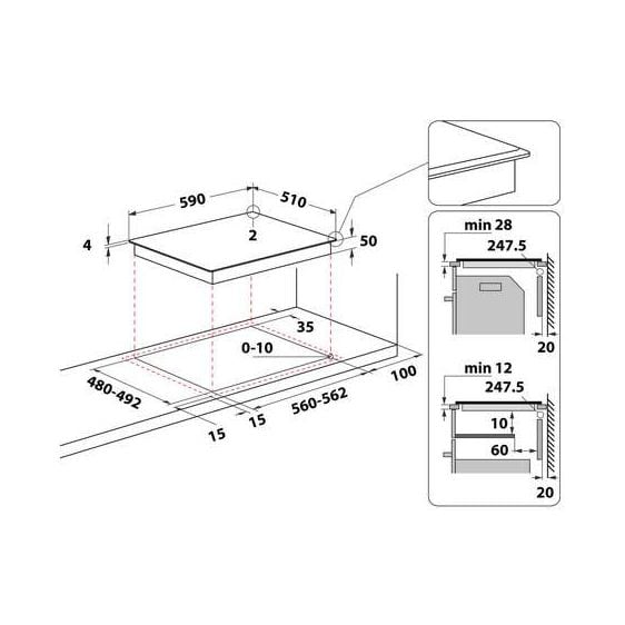 Built-in hob WHIRLPOOL WF S5060 CPBF