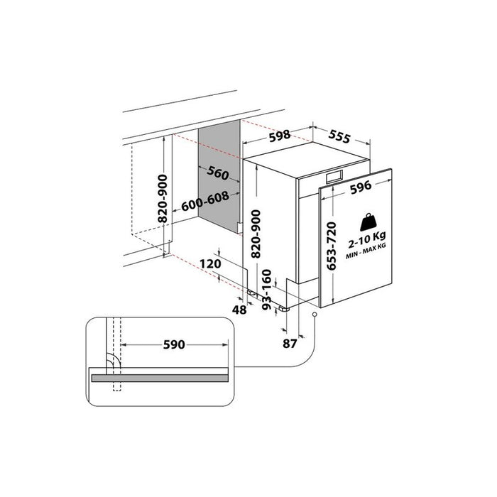 Built-in dishwasher WHIRLPOOL WH4IFB14BN6, 60 cm