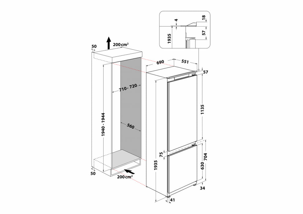 Built-in refrigerator Whirlpool WH SP70 T242 P