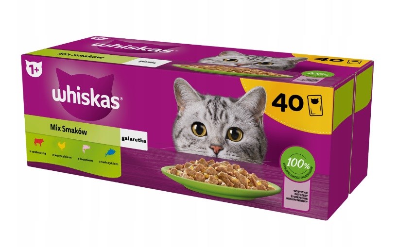 WHISKAS Mix Favourites in jelly - wet cat food - 40x85 g