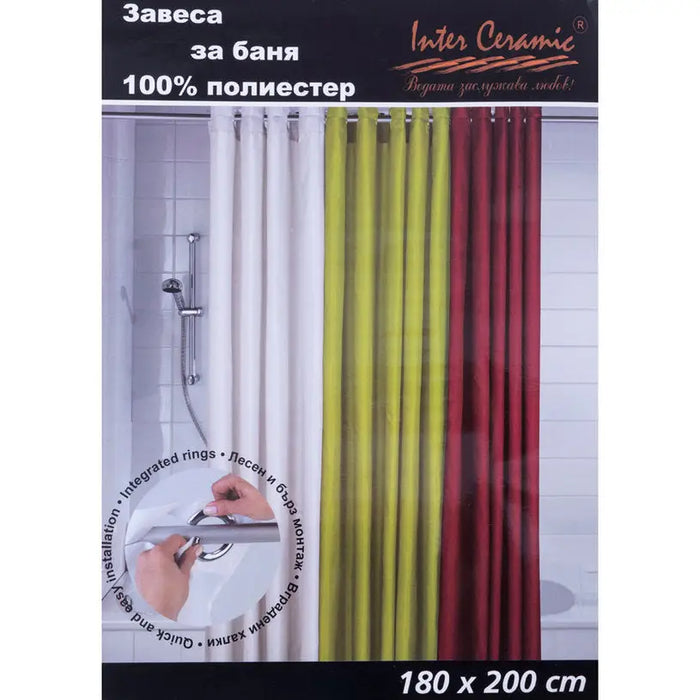 WHITE BEIGE INTER CERAMIC BATHROOM CURTAIN - Завеси и корнизи за баня<<<Аксесоари за баня<<<Баня<<<Praktiker&&&Завеси