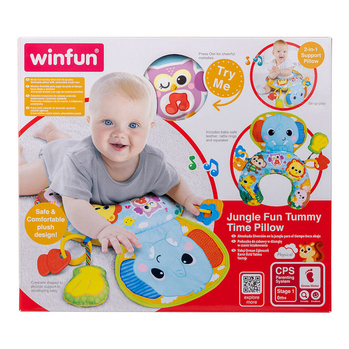 WinFun - Jungle Fun interactive pillow, with sounds, teether and rattle