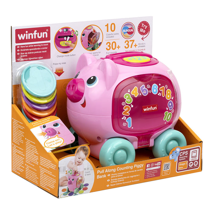 WinFun Musical Toy - Pull-along Piggy Bank