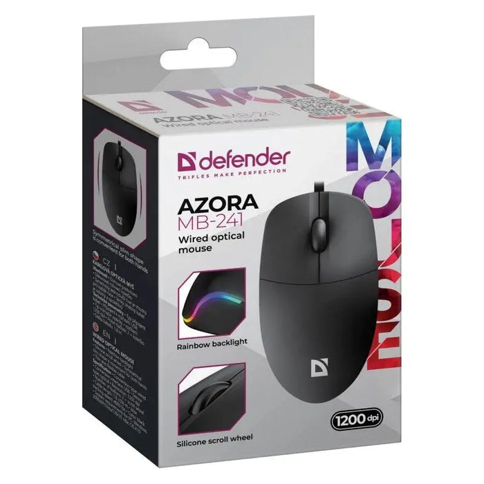 WIRED MOUSE DEFENDER AZORA MB-241 RF BLACK 1200dpi 3P - MicePER-MYS<<<Input / Output DevicesPER<<<ActionPL