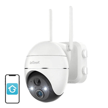 Wireless 3MP WiFi outdoor camera ieGeek ZS-GX1S white 5200mAh - IP cameras<<<Smart Home<<<InnproXML