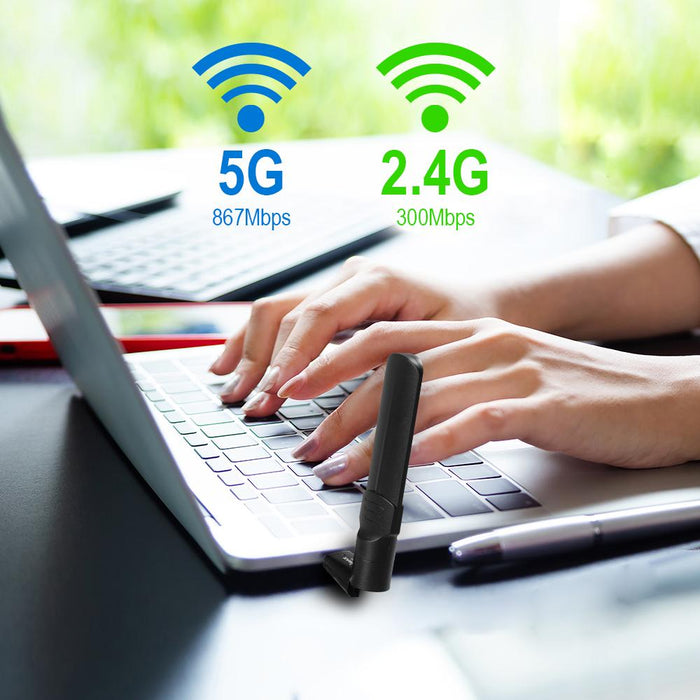 Wireless adapter EDIMAX EW-7822UAD USB Realtek 2.4Ghz/5GHz AC1200 with external antenna - Безжични адаптери<<<Мрежово