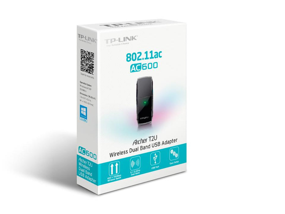 Wireless adapter TP-LINK Archer T2U AC600 Dual band USB built-in antenna - Безжични адаптери<<<Мрежово