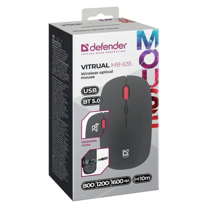 Wireless Bluetooth Mouse Defender VITRUAL MB-635 Black 1600 dpi - Мишки & Mouse<<<Електроника Периферни и резервни