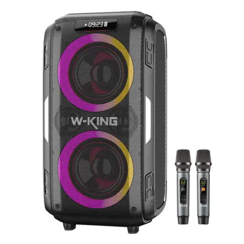 Wireless Bluetooth Speaker W-KING T9 Pro 120W + 2 microphones (black) - Bluetooth portable