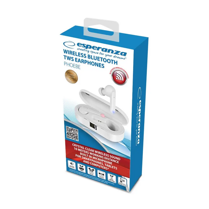 Wireless Earphones with Charging Case Esperanza EH230W White - Bluetooth headsetsAKG-SBL<<<GSM