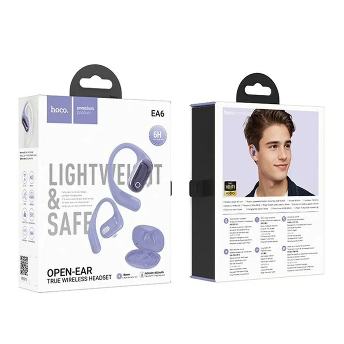 Wireless Earphones with Charging Case Hoco EA6 Purple - Микрофони и слушалки<<<Електроника Периферни и резервни