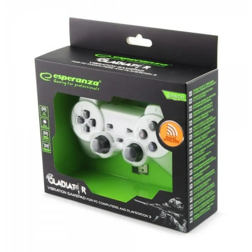 Wireless Gaming Controller Esperanza Gladiator GX600 USB 2.0 White PC PlayStation 3 - Аксесоари за