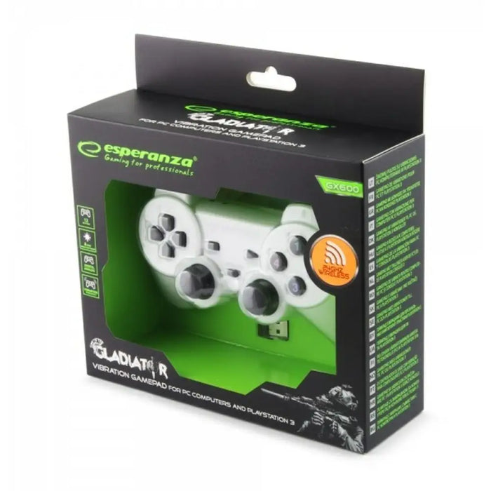 Wireless Gaming Controller Esperanza Gladiator GX600 USB 2.0 White PC PlayStation 3 - Аксесоари за