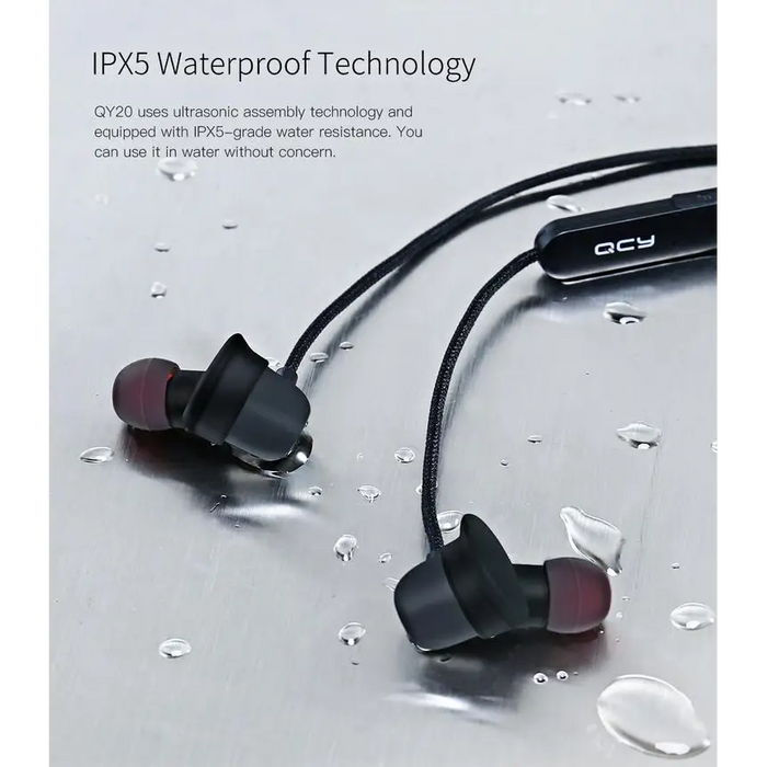 Wireless Headset Blue Bluetooth Headset QCY QY20 IPX5 Waterproof