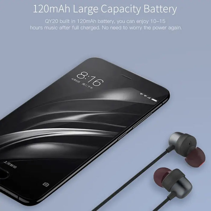 Wireless Headset Blue Bluetooth Headset QCY QY20 IPX5 Waterproof - Wireless Earphones