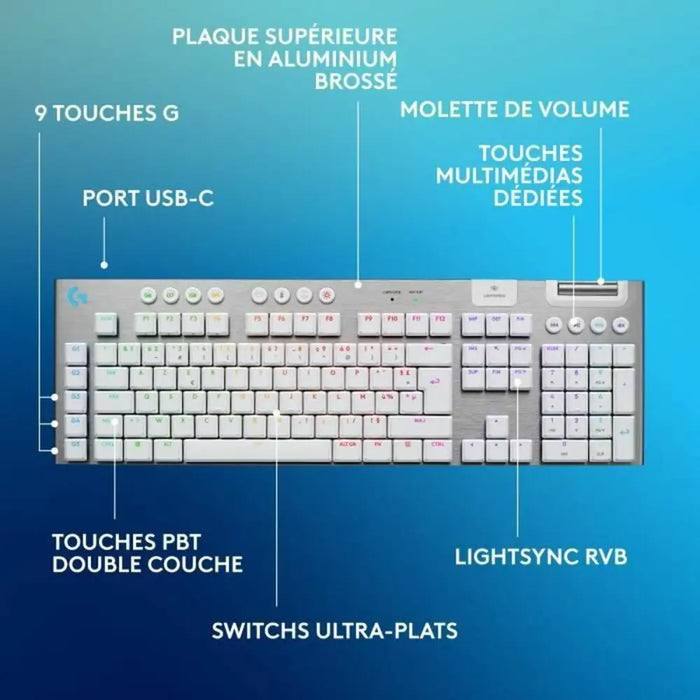 Wireless Keyboard Logitech G915 X White AZERTY - Електроника Периферни и резервни части<<<Компютри|