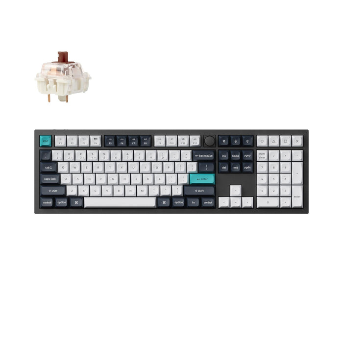 Wireless mechanical keyboard Keychron Q6 MAX Gateron Jupiter Brown Switch - Carbon Black - Геймърски
